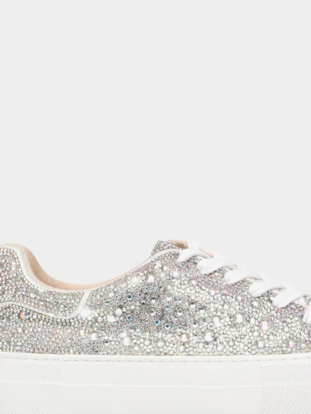 Betsey Johnson Silver Crystal Lace-Up Sneakers - Picture 6 of 12